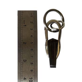 جاکلیدی دو حلقه استیل مدل صدفی طلایی