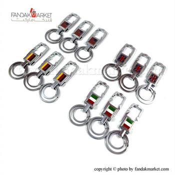 جاکلیدی دو حلقه ای استیل طرح پرچم انگلیس