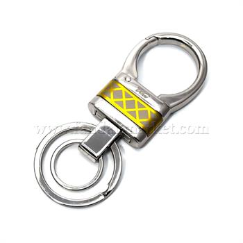 جاکلیدی دو حلقه ای فلزی با طرح طلایی       
