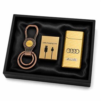 ست فندک المنتی و جا سوئیچی طرح AUDI