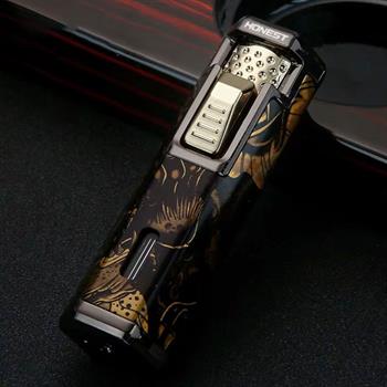 فندک اتمی هانست مدل ریلی مشکی برنجی