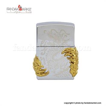 فندک اژدها طرح نقره ای طلایی