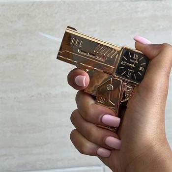 فندک تفنگی ساعت دار کپکس نقره ای