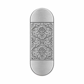 فندک جیبی طرح گلدار نقره ای
