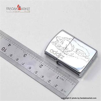 فندک زیپو نقره ای طرح گرگ
