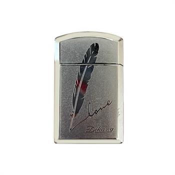 فندک زیپو نقره ای طرح پر