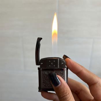 فندک سنگی طرح گل نقره ای