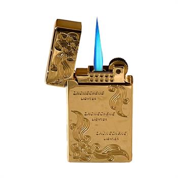 فندک سنگی طرح گلدار طلایی