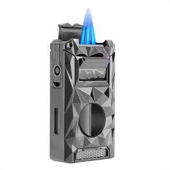 فندک سه شعله گازی کاتردار مشکی