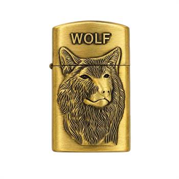 فندک طرح WOLF طلایی