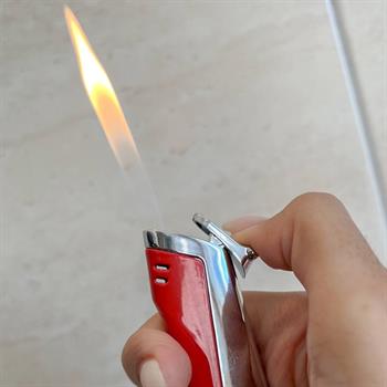 فندک فلاباکس چند ضلعی مشکی نقره ای