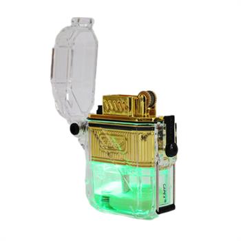 فندک چراغدار مدل سبز طلایی