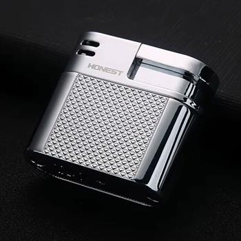 فندک پیپ هانست نقره ای براق