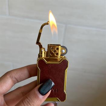 فندک گازی بغل سنگی چرمی طرح سرباز