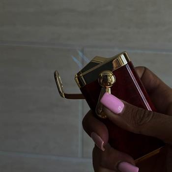 فندک گازی هانست طرح دار قهوه ای