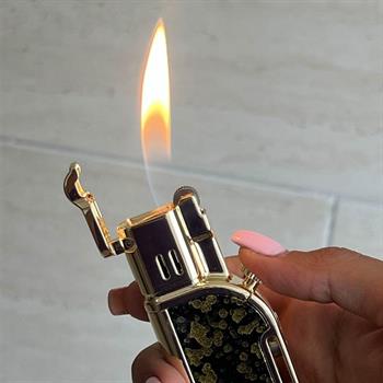 فندک گازی هانست مشکی طرح دار
