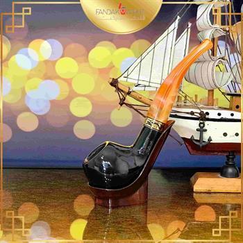 پیپ چوبی کاپتان بلک دسته مرمر عنابی