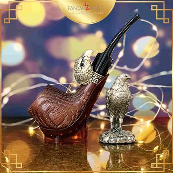 پیپ چوبی کاپتان بلک طرح عقاب مشکی5