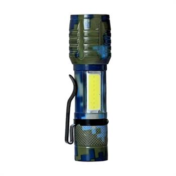 چراغ قوه شارژی آبی سبز چند منظوره COB 