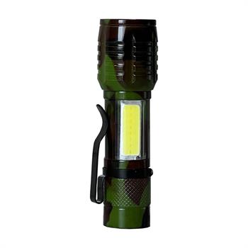 چراغ قوه شارژی مشکی سبز چند منظوره COB 
